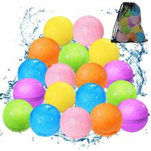 16Pcs Reusable Water Balloons, Pool Beach Water Toys For Boys And Girls, Summer Toy For Outdoor Games - 彩色 - 查看 11