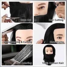 Đầu ma-nơ-canh nam 100% tóc thật, có râu, dùng để thực hành tạo kiểu tóc, đào tạo nghề làm tóc và thẩm mỹ. - Xem 7