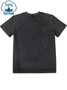 Women's Washed T-Shirt  
Vintage Washed Women's T-Shirt With Bold Pop Art Print, Perfect For Casual Outings Or Home Relaxation, Lightweight And Durable Blend, Stylish Statement Piece For Everyday Wear  
Women's Top Tee - Dark Grey - View 3