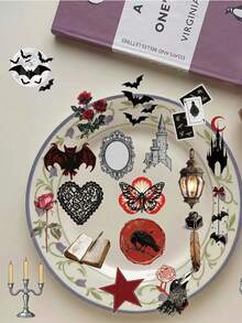 50张透明暗黑浪漫贴纸 剪贴簿贴纸 黑白贴纸 美学派对礼品 手工用品 PET乙烯基贴纸 - 彩色 - 查看 7