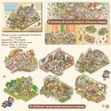 1 Pack 50pcs Decorative House Stickers, Scenery Stickers, Scene Stickers (30pcs Elements + 20pcs Background Cards), Miniature Scene Stickers, Landscape Stickers, Planner Stickers, Sticker House Scenes, Reusable, Multiple Sizes Available - Pink-brown - View 12