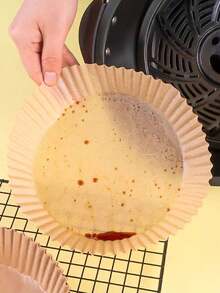 100pcs/Pack Round Air Fryer Parchment Paper Liners, Oil Absorbing Silicone Baking Cups, Foil Bowls Baking Tools - One Size Fits All - View 3