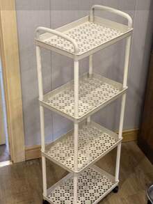 3/4/5 Tier Heavy Duty Rolling Storage Cart With Wheels - Multi-Functional Organizer, Sturdy Plastic Construction, Easy Assembly, No Tools Required, Space-Saving Storage Rack For Kitchen, Bathroom, Office, Bedroom - Suitable For Home, Commercial Use - White/Black Heavy Duty Floor Cart, Home Organization, Compact Design, Durable Construction, Mobile Storage Rack, Office Personnel, Bookshelf (Some Colors Random) - Car Storage Rack/Black - View 6
