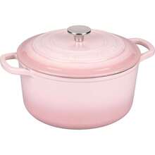 Enameled Cast Iron Dutch Oven Pot With Lid, For Sourdough Bread Baking, Round Dutch Ovens, 4.5 Quart, Pink - Pink - View 7