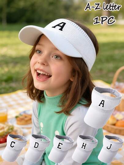 1pc Adjustable Kids Knitted Baseball Cap With Letter Pattern, Truck Driver Hat Design With High Ponytail Hole, Suitable For Girls Party, Gathering, Outdoor, Sports, Casual And Shopping