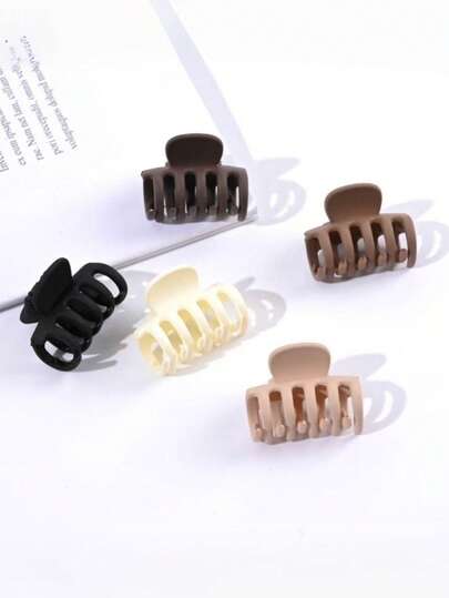 5个/1个女士简约优雅街头风发夹，1.1英寸/2.7厘米，百搭纯色，适合女性日常通勤、度假、装饰、化妆、派对、节日礼物、发饰