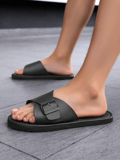  HISQIM Men's Sandals, Fashionable And Comfortable Indoor/Outdoor Footwear, Classic Buckle Design, Suitable For Casual And Formal Occasions, Durable And Wear-Resistant, Refreshing
