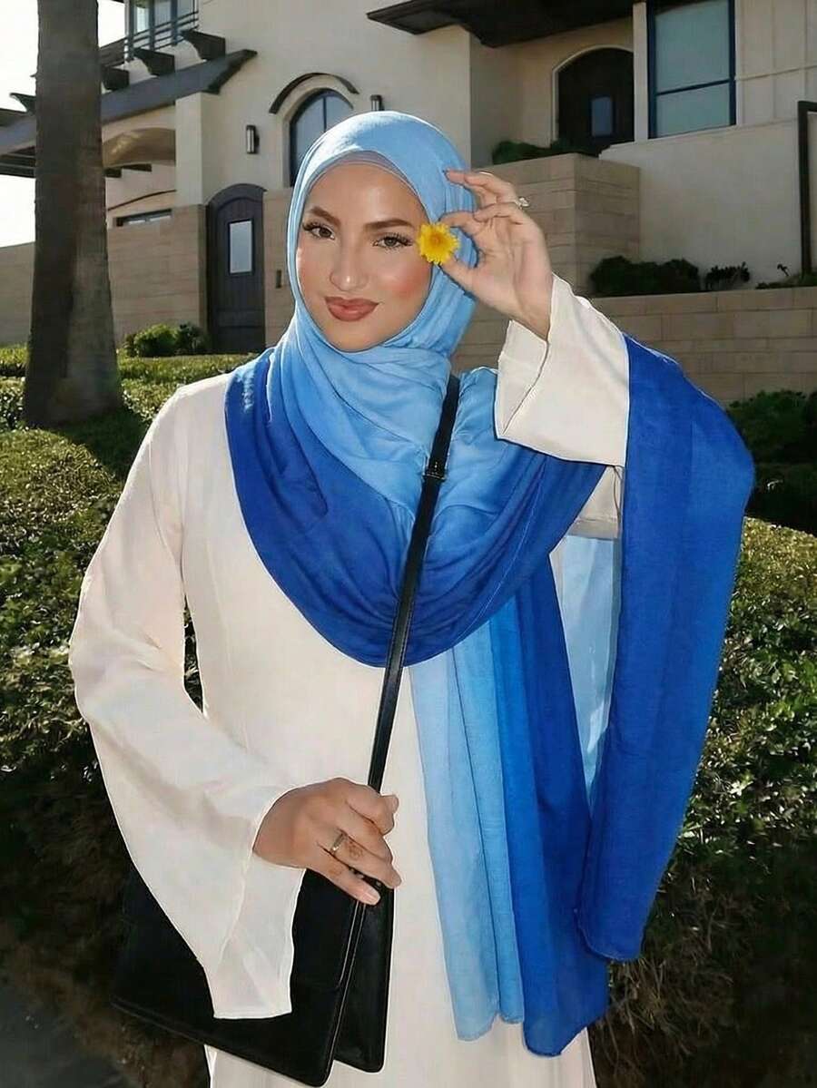 1件装女士波西米亚风水彩印花头巾/围巾，适合户外和日常佩戴，旅行必备，假日佳品