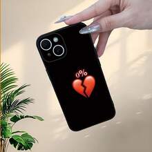 Funda para teléfono: Diseño minimalista con corazón rojo aplastado, 0% de patrones, moderna y protectora, con características a prueba de golpes y resistente a caídas.Diseño unisex adecuado para iPhone 17/16/15/14/13/12/11/8/16 Pro Max Plus 17AIR Mini XS XR. - color - Ver 6