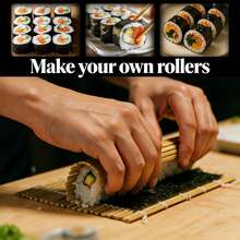 2/4 PCS 9.5"X9.5"Bamboo Sushi Rolling Mat,Kimbap Roller - View 6