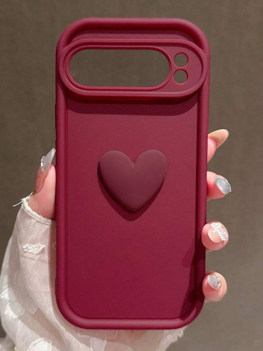 Étui de protection pour téléphone en silicone souple 3D en forme de cœur unicolore, antichoc, pour 10 Pro XL, 10 Pro, 10, 9, 8 Pro, 8A, 9 Pro XL