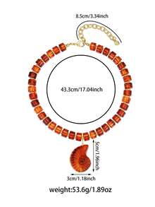 2026 Summer Bohemian Style Beaded Seashell Pendant Necklace Set, Chunky Resin Bead Choker Necklace, Suitable For Women Beach Holiday Party Gift - Conch Beaded Necklace - View 8
