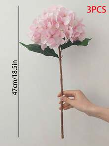 18/9支仿真绣球花束 - 逼真丝质绣球花，适合DIY婚礼花束、新娘送礼会装饰、家居/办公室装饰（客厅、厨房、花园、酒店）、母亲节、生日和情人节礼物、房间装饰、家居装饰、春季装饰、卧室装饰、婚礼装饰、花园装饰、户外门廊装饰、母亲节礼物（送给她） - 粉色 - 查看 9