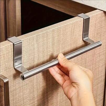 4pcs/1pc Luxury Stainless Steel Bathroom Shelf Set, Including Towel Bar, Toilet Paper Holder, Towel Ring, Hook - No Drilling Bathroom Organizer, Heavy Duty, Suitable For Bathroom, Kitchen, Bedroom, Hotel Bathroom Accessories, Can Store Towels, Tissues, Kitchenware, Bags, Etc.