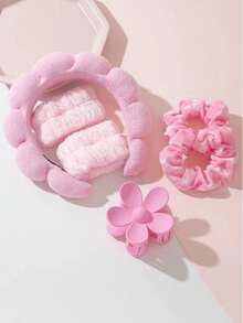 2/5/6pcs Set Soft Velvet Sponge Headbands, Makeup Headbands, Facial Wash Headbands, Skincare Headbands, Bow Decor, For Women & Girls - Multicolor - View 9
