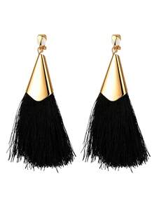 Yanxyad 1/12 pares de pendientes de clip con declaración bohemia para mujeres, grandes pendientes geométricos dorados, pendientes de hoja trenzada y retorcida, joyería de regalo - Multicolor - Ver 15