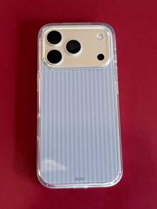 Ốp lưng điện thoại mềm trong suốt, sang trọng, tối giản, kẻ sọc dọc cho iPhone 17 13 14 15 16 Pro Max 14 15 16 17 Pro 17 16 15 14 13, vỏ bảo vệ chống rơi vỡ thời trang, ốp lưng nhẹ dễ thương. - xanh nhạt - Xem 2