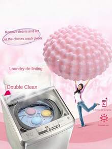 1/3pcs Pet Owner Essential Fine Mesh Washing Machine Filter Bag, Strong Hair Removal Anti-Tangle Hair Collector, Home Cleaning Ball Floating Debris Filter Anti-Clogging - Blue - View 4