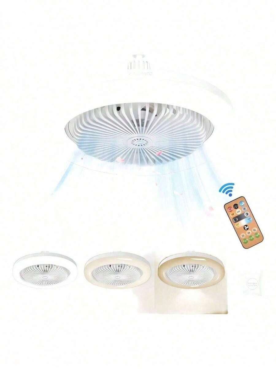 YUQING.FC. Ventilador De Techo Modernos Con Luz Y Control Remoto 30w - Blanco - Ver 1