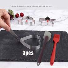 3pcs/1pc Thick 304 Stainless Steel Egg Rings, Round & Heart Shaped Egg Mold, With Handle, Kitchen Utensil Scraper, Brush - Multicolor - View 13