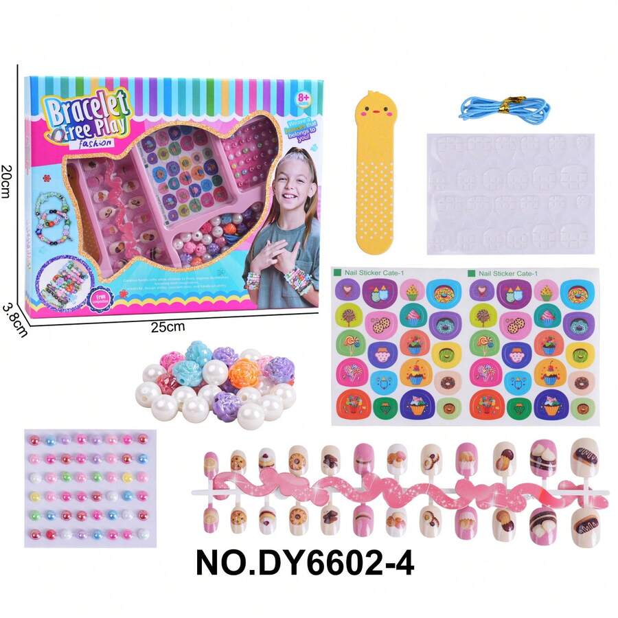 Bộ đồ chơi trẻ em tự làm hạt cườm kèm dụng cụ đan, bộ dụng cụ làm vòng tay thủ công cho bé gái. - Nhiều màu - Xem 1