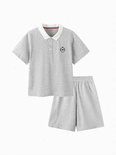 Balabala Conjunto de manga corta primavera-verano 2026 para niña preadolescente, camiseta y pantalones cortos de secado rápido y livianos, cómodos y transpirables, look casual