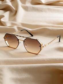 1 par de gafas de moda con elemento metálico y estilo bohemio ombre para mujeres - Multicolor - Ver 6