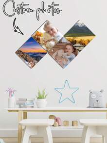 1 pieza/2pcs/3pcs/4pcs/5pcs/6pcs/8pcs/9pcs/10pcs Tablero de plástico PVC personalizado estilo vintage con impresión de fotos en forma de hexágono/diamante, 4 opciones de filtro disponibles. Perfecto para sala de estar, dormitorio, oficina, boda, apertura escolar, graduación y recuerdos de viaje - Marco de fotos de moda y arte de pared de recuerdos, fácil de instalar - Sin necesidad de energía. Regalo creativo único, recuerdo de decoración interior. - Bronce - Ver 7