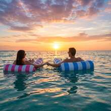Sedia galleggiante per piscina con schienale, letto galleggiante gonfiabile per piscina, divano galleggiante per piscina, amaca galleggiante, adatto per feste in piscina estive, vacanze per adulti, intrattenimento e tempo libero, accessorio essenziale per i viaggi estivi - Multicolore 1 - Visualizzare 9