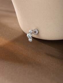 1 đôi bông tai đinh tán hình ngôi sao bằng bạc sterling 925 đính đá Moissanite 0.1 carat, mạ vàng 18K, đáy phẳng, thích hợp đeo hàng ngày, dự đám cưới, tiệc tùng, lễ đính hôn, kỷ niệm, ngày Valentine và các dịp khác. - Bạc - Xem 3