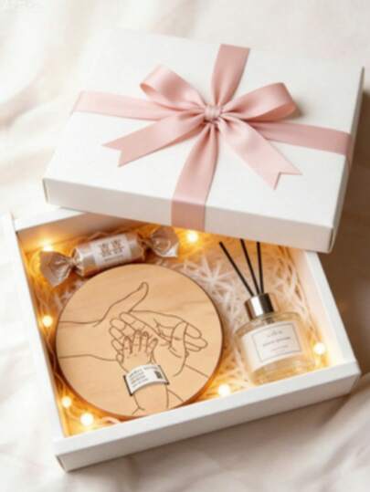 5pcs Wooden Birth Commemorative Bracelets - Perfect Family Memento And Holiday Decor - Pregnancy Bracelet Memorial Card - Carved Bracelet Stand - Gift - Laser Cut Mother's Day Father's Day Memento And Family Commemorative Gift