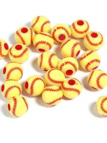 50pcs World Cup Sports Series Football, Rugby, Basketball, Volleyball Acrylic Shoe Decoration Beads - Multicolor - View 9