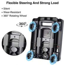 Foldable Hand Truck With Adjustable Handle And 360° Swivel Wheels | Lightweight And Portable, Suitable For Travel, Shopping And Office Use, Student Dorm Wheeled Cart, Mobile Office Organizer Essential, Rollable And Portable Design; Compact Size, Suitable For Office Cubicles And Home Office Scenarios; Serves As Multi-Functional Office Cart And Storage Cabinet, Perfect Gift For Mother's Day, Father's Day And Other Holidays - Foldable Stroller - View 8