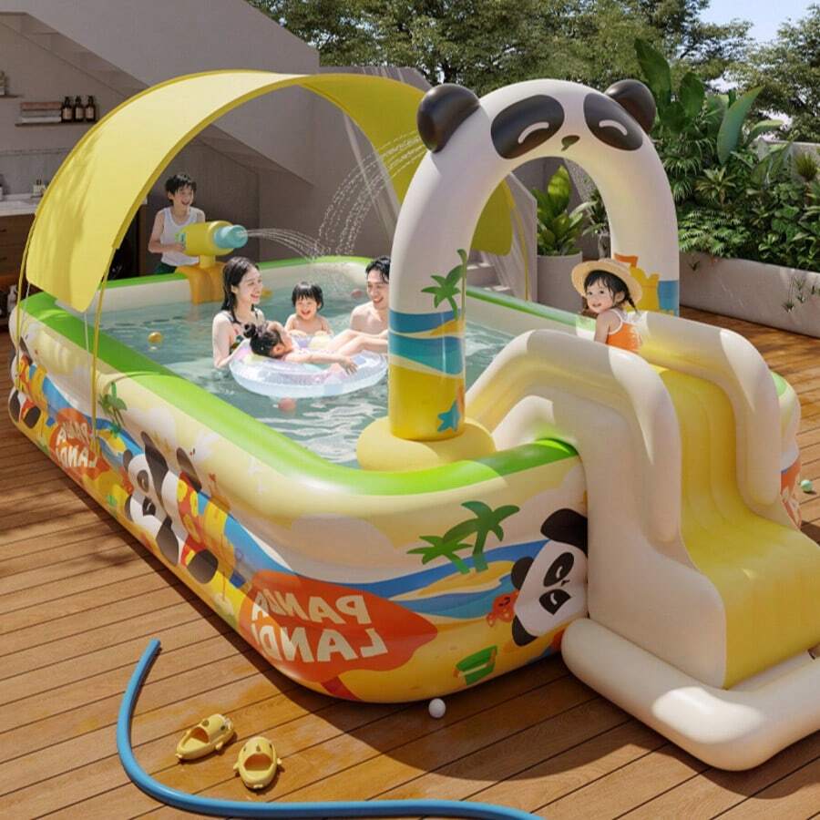 3-Layer Large Inflatable Swimming Pool, Family Size Pool, Mobile Water Park, Outdoor Yard Water Entertainment For Summer, Party Pool, Thick & Durable PVC Material - Vitality Series - View 1