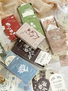 1 Box 30pcs Embossed Sticker Notes, Vintage Creative Aesthetic Sticker Decals, DIY Decoration Collage Craft Material, Holiday Gift, Personalized Scrapbooking School Supplies - Gaya 6 - View 9