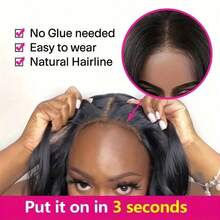 Curly Bob Wig Human Hair Deep Wave Glueless Wigs Human Hair Pre Plucked Pre Cut 5x5 Wear And Go Glueless HD Lace Closure Wigs Human Hair For  Women 200% Density Black Color 16 Inch - SNatural - 查看 6