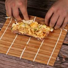 2/4 PCS 9.5"X9.5"Bamboo Sushi Rolling Mat,Kimbap Roller - View 5