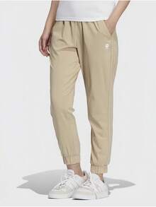 Adidas 長褲女跑步健身訓練戶外時尚休閒舒適加絨運動褲 - 卡其色 - 查看 1