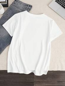 2026新款“NO SOY UNA SENORA (Bueno, Si Soy)”西班牙语趣味幽默可爱图案T恤，时尚性感狗狗印花圆领休闲女式T恤，适合日常通勤，白色夏季款 - 白色 - 查看 2