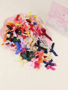 50 piezas/paquete Pasadores de pelo con mariposas pequeñas de colores aleatorios, adecuados para uso diario - Multicolor - Ver 3