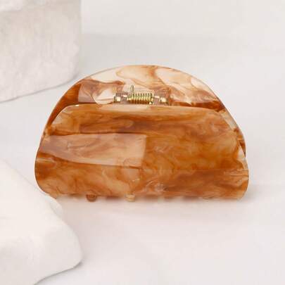 1个拿铁大理石纹发爪夹，美发造型配件