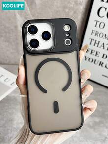 Koolife 1pc Magnetic Wireless Charging Protective Case, 2-In-1 PC+TPU, Skin-Friendly Feel, Mysterious Frosted, Anti-Slip Anti-Drop, Compatible With Apple 17/17 Pro/17 Pro Max/17 Air/16 Series/15/14/13/12/11 & Galaxy S26/S26 Ultra/S25 Ultra/S24 Plus/S23/S22 - Black - View 4