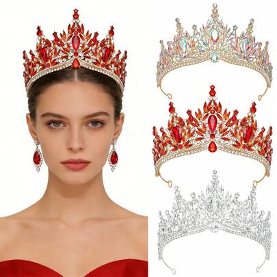 1 chiếc vương miện công chúa hợp kim thời trang, thanh lịch, thích hợp cho phụ nữ dự đám cưới, tiệc tùng, biểu diễn, mùa hè, đi biển.
