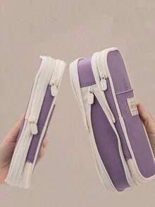 1 buc Macaron Color Patchwork Penar Case, Cutie de papetărie, Geantă de depozitare, Potrivit pentru studenți de masculin/feminin Rechizite pentru înapoi la școală, Cadouri pentru studenți, Rechizite de învățare, Papetărie, Penar Case, Rucsac - Multicolor - Vizualizare 6