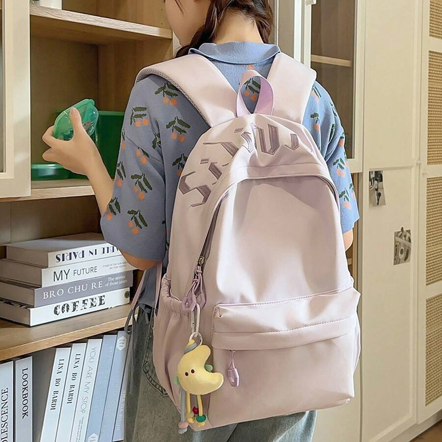 新作日本風ins系高見えで可愛らしいリュックサック、女子中学生・高校生向けカジュアルでシンプルな大容量バックパック - グリーン - チェックする 1
