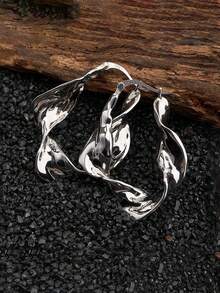 Khuyên tai vòng bện tinh tế, thời trang bằng bạc Sterling 925 dành cho nữ. - Khuyên tai vòng bện - Xem 8