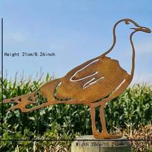 1pc Vintage Metal Nightingale Sculpture With Natural Rust Effect, Suitable For Outdoor Garden Fence Decor, Animal Art Theme, Desktop Display, Ideal Gift For Bird Lovers, Grandparents On Valentine's Day, Easter - Multicolor - View 15