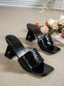 Women's Fashionable Versatile High Heel Sandals, Summer - Black - View 4