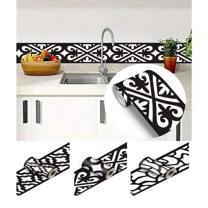 OUTANA 自粘式镂空装饰瓷砖饰条，无需工具，安装清洁简便，适用于卧室、浴室、餐厅、门厅、厨房、书房、走廊、镜框装饰等场所。