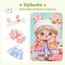 1 pieza [solo ropa] Vestido de muñeca de algodón de 20 cm, falda de vestir diario de muñeca de peluche de 20 cm, ropa de personaje de anime unisex, muñeca de peluche suave, regalo asequible y lindo para niñas - Multicolor - Ver 9